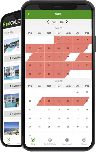 Mobile application Bed Calendar